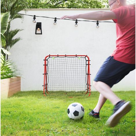 Rebounder de fútbol (100x95x90 cm), plegable, con ángulo ajustable, acero, rojo (1/5)