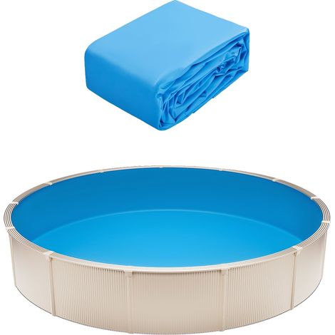 Ducha ovalada para piscina de 3,65 x 7,35 metros, revestimiento para instalación sobre el suelo, altura de pared de 122-137 cm, vinilo duradero, para piscinas de acero, redonda de 460 x 120 cm y 0,4 m (1/2)