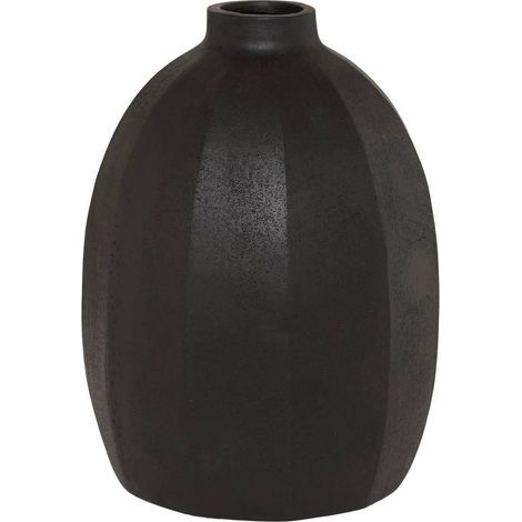 Vase Déco Strié "Nyer" 42cm Noir (1/4)