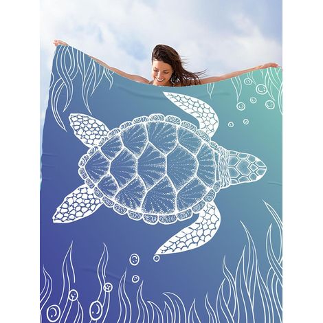 Couverture de plage imperméable à motif tortue (200×210 cm) — Couverture de pique-nique portable et pliable — Couverture de camping ultralégère, imperméable et tendance (1/5)