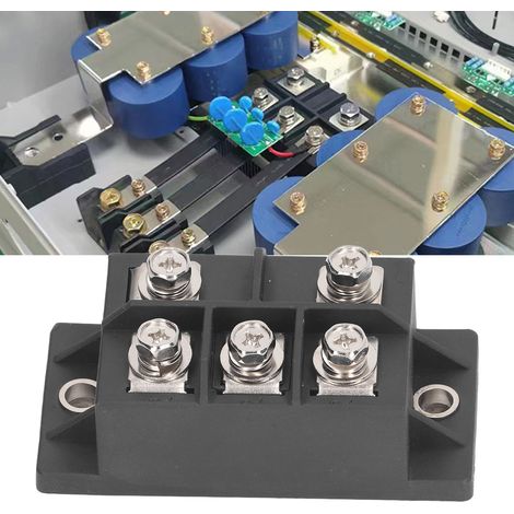 Fuji Typ MDS100A 1600V Dreiphasen-Gleichrichter-Netzteilmodul mit Gleichrichterbrücke, Gleichrichterdioden und Wärmeableitung durch Kupferplatten. (1/5)