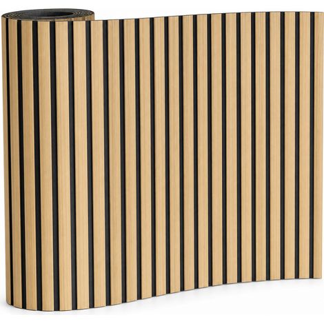 Pannello murale adesivo a griglia in legno antirumore cucina 1,2x3 m (1/5)