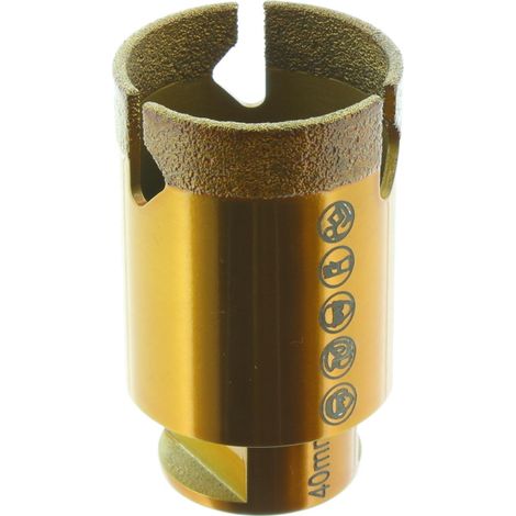 Diamant Bohrkrone zum Fliesenbohren für Winkelschleifer M14 Premium dünnwandig 40 mm