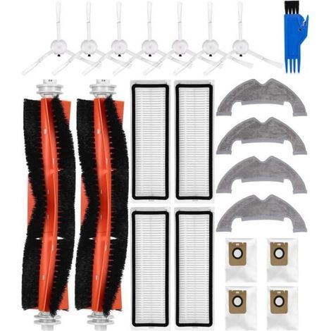22 Pièces de rechange pour Dreame D10 Plus-L10 Plus-Z10 Pro - - Brosses, 4Filtres, Brosses, Chiffons, Sacs (1/4)