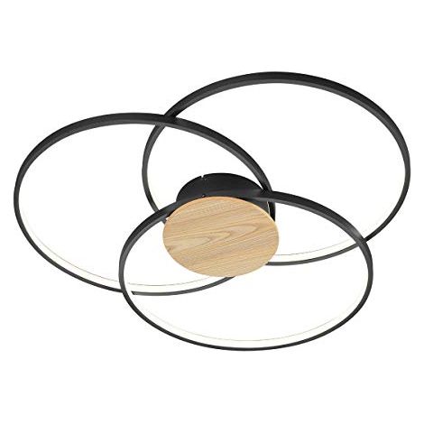 Plafoniera Applique Interno Led 3 Cerchi Nera Dimmer Sedona GD Trio (1/4)
