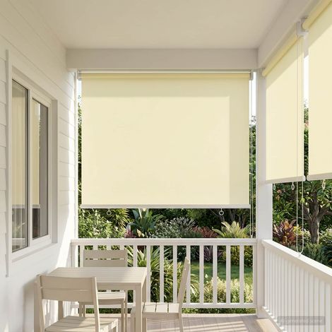 Persiana enrollable exterior con protección UV Crema