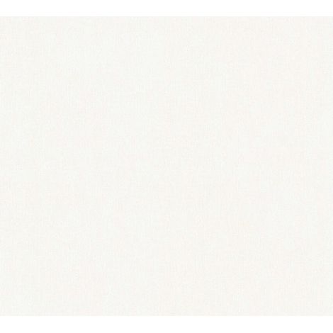 Papier peint blanc uni intissé Tapisserie blanche effet textile pour couloir Papiers peints blanc cassé lavable idéal pour salon (1/4)