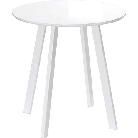 Tavolo da pranzo rotondo bianco in MDF 72 x 72 x 75 cm HOMVRA (1/5)