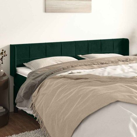 vidaXL Cabecero de terciopelo verde oscuro 163x16x78/88 cm (1/5)