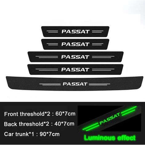 (5 pièces) Autocollants de protection lumineux pour seuil de porte avant et arrière,seuil de coffre,pédale de bienvenue,pour VW Passat B5 B6 B8 B7 Variant (1/3)