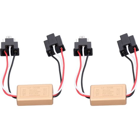 2PCS Module LED Strobe Continu pour Phare Voiture, Clignotant 9-30V LF-300B H4