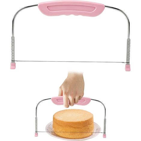 Lye A Genoise, 1 pièce Coupe Gateau Patisseie, Outils De Cuisson En Acie Inoxydable églable Coupe-Gâteau, Decoupe Gateau, Coupe Genoise, pou coupe les gâteaux et autes pâtisseies.