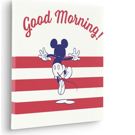 Komar Canvasbild Disney Mickey Good Morning - 40 x 40 cm - Bild auf Keilrahmen - Vintage und Retro (1/2)
