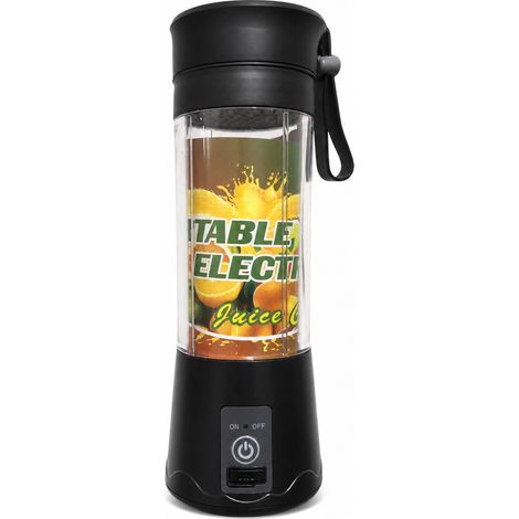 Blender Portable Électrique Rechargeable USB, Gobelet à Jus Noir en Plastique à 6 Lames (1/5)
