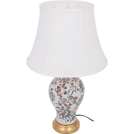 Lámpara de mesa de cerámica blanca D33x53h cm (1/5)