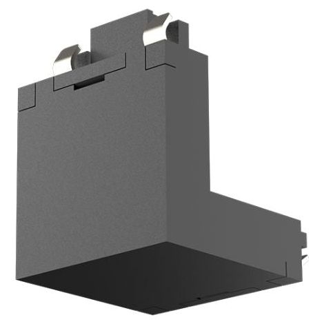 Conector en Escuadra para Mini Carril Magnético de Superficie – Negro