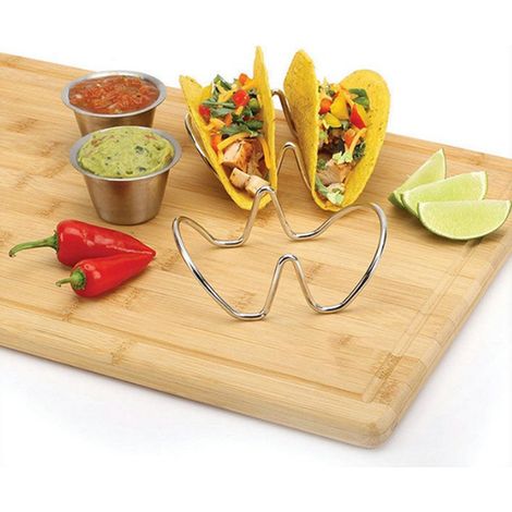Présentoir à crêpes en forme de U pour tacos, présentoir à rouleaux de printemps, support à tacos mexicains, présentoir à tortillas, présentoir à crêpes original, présentoir à tacos à 2 compartiments (1/5)
