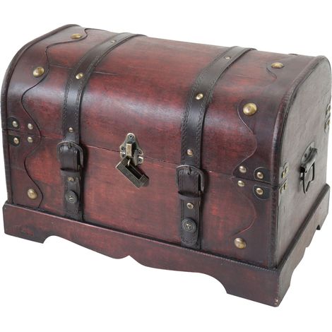 HMF 6403-140 Schatztruhe, mit Schloss, Schatzkiste, Holzkiste Kambodscha, 40 x 23 x 27 cm (1/5)