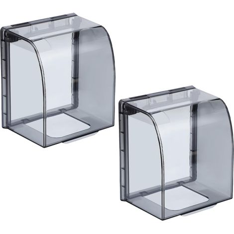 Cache de Prise Électrique Étanche Noir en Plastique 2pcs pour Protection Murale 86 Type Empêchant L'entrée D'eau Poussière pour Salles de Bain et Maisons (1/5)