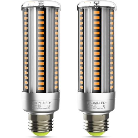 Lampadina LED E27 25 W, luce calda 2700 K, angolo di 360°, non dimmerabile, senza sfarfallio, lampadina LED E27 a forma di mais, confezione da 2 (1/5)