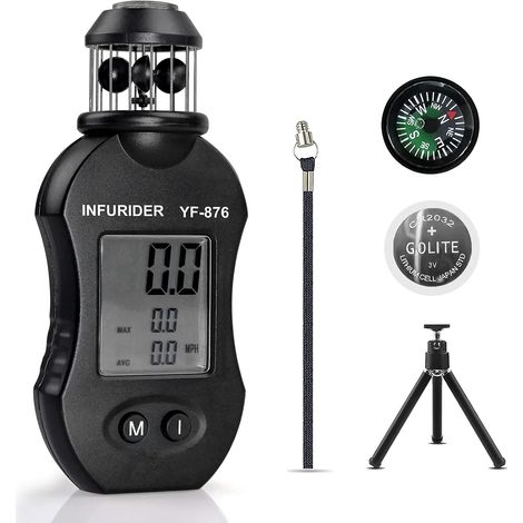 Digital Wind Speed Meter for Measuring Wind Speed/Temperature, Wind Direction Indicator with Compass (1/5)