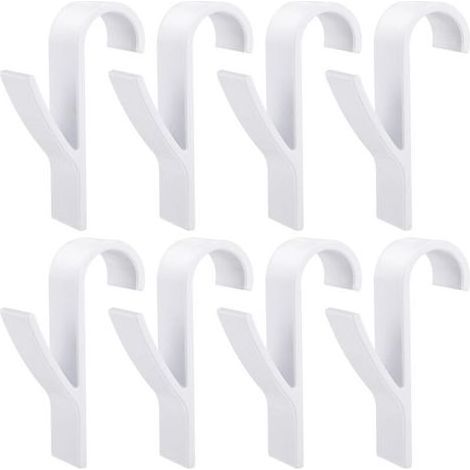 8 pièces Crochet Radiateur, Crochet radiateur sèche serviette, Crochet pour Radiateurs plastique Blanc, Patères Radiateur de Salle de Bain (1/4)
