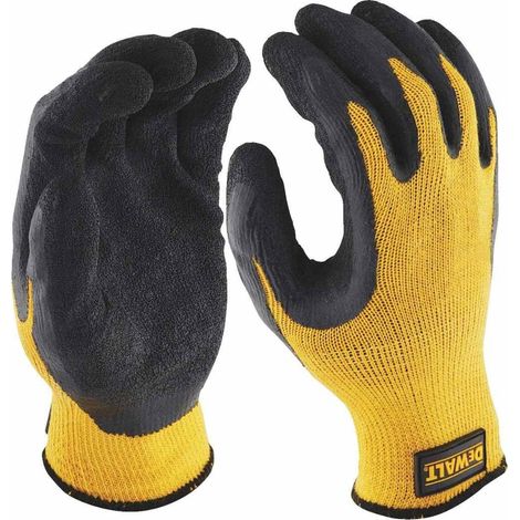 Dewalt DPG70L EU Yellow Knit Back Latex Gloves - Large DEWGRIPPER (1/2)