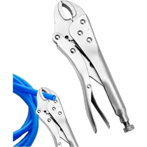 Pince de verrouillage à mâchoires incurvées, pince de blocage de 5 pouces – Coupe-boulons de type C Clé à force avec ouverture circulaire fixe, clé à pince, serrage solide, polyvalente pour travaux (1/4)