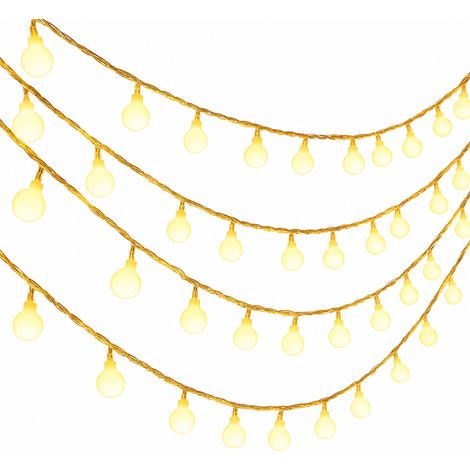 Guirlande Lumineuse LED Boules Blanc Chaud, 100 LED Basse Tension avec Transformateur, Décoration de Noël Résistante à la Pluie (1/5)