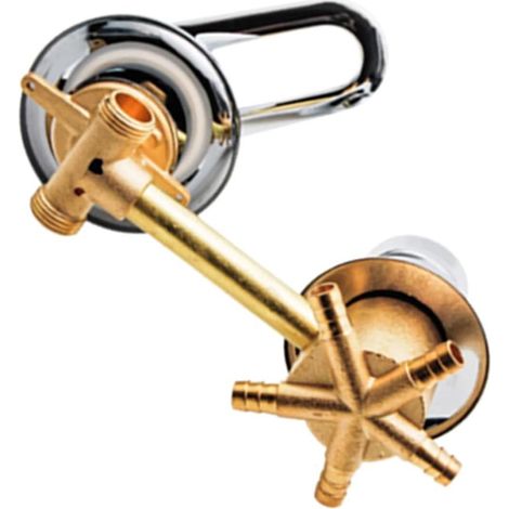 Mitigeur douche 5 voies en laiton avec cartouche céramique, poignée épaisse, entraxe réglable 10/12,5/14,5 cm (1/5)