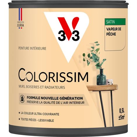 Peinture murale intérieure Colorissim® V33 Vapeur de pêche Satin 0,5L