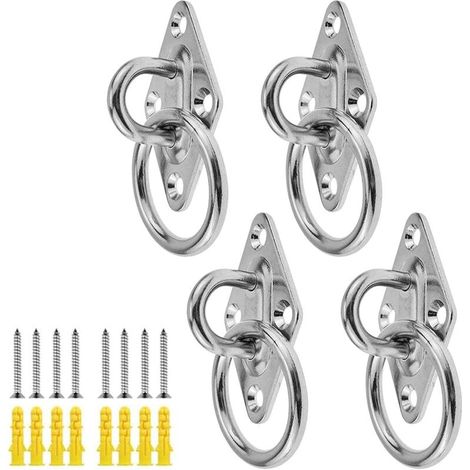 4 Pièces Plaques à Œillets en Acier Inoxydable 304 pour Bateau et Équipement Marin (1/4)
