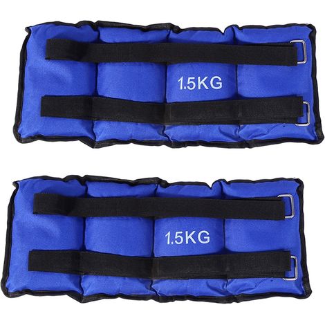 2 Handgelenk- und Knöchelgewichte mit 3 kg, verstellbare Knöchel-Sandsäcke für Damen und Herren, ideal zum Laufen (1/3)