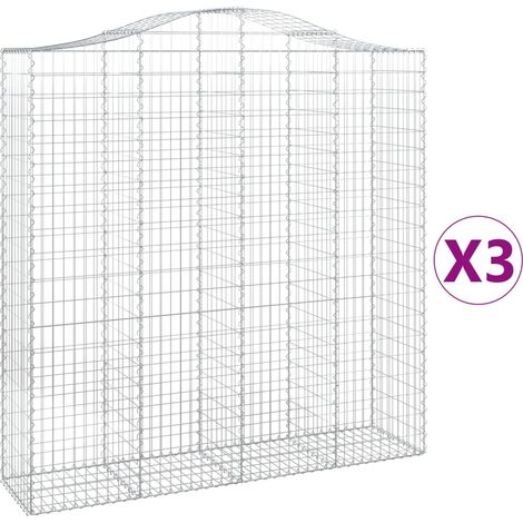 Maison Exclusive - Gabionen mit Hochbogen 3 Stk. 200x50x200/220cm
