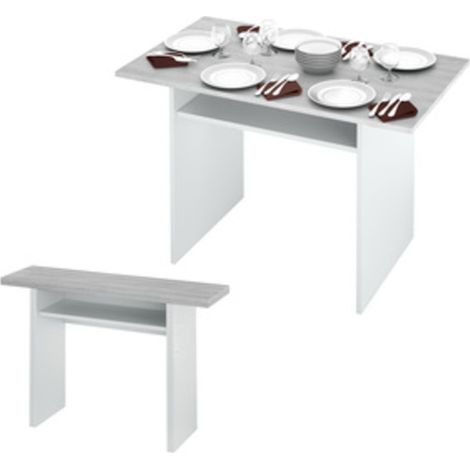 KIT TAVOLO CONSOLLE 35/70X120XH75CM BIANCO CEME