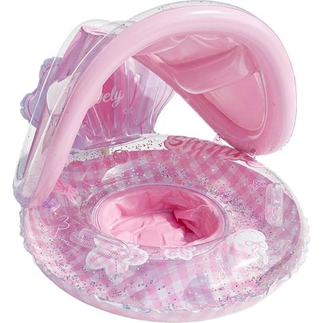 Flotador para bebé con parasol, lindo flotador para piscina, asiento inflable para nadar para niña de 6 meses (1/5)