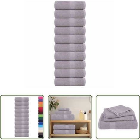 vidaXL Frottiertücher -  Gästetücher FROGN 10 Stk. Grau 30x50 cm 360 g/m² (1/5)