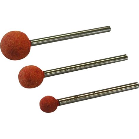 3 kugelförmige Korund-Schleifscheiben MAXICRAFT