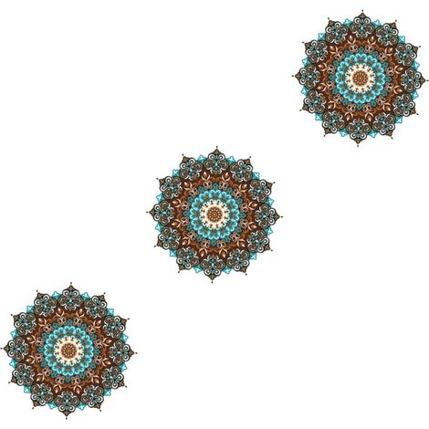 3feuilles Autocollant Mural Mandala Amovible Décoration Murale Élégante Pour Salon Chambre Et Bureau Autocollant Adhésif (1/5)