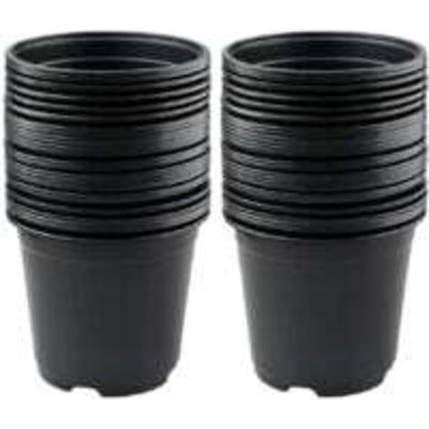 Lot de 50 Pots de Fleurs en Plastique Noir de 15 cm pour Plantes succulentes, légumes et boutures (1/4)