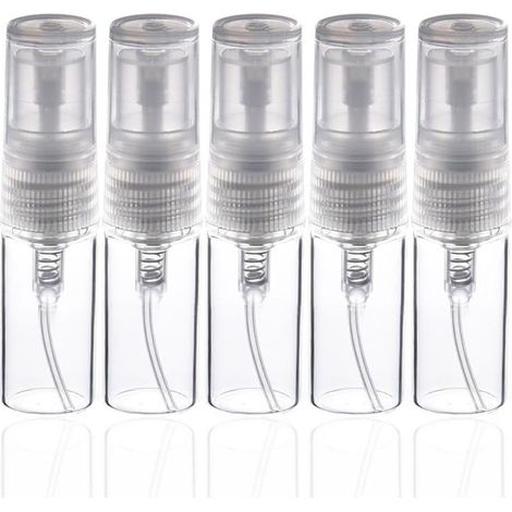 Lot de 5 mini flacons vaporisateurs de parfum en verre transparent rechargeables pour voyage (3 ml) (1/5)