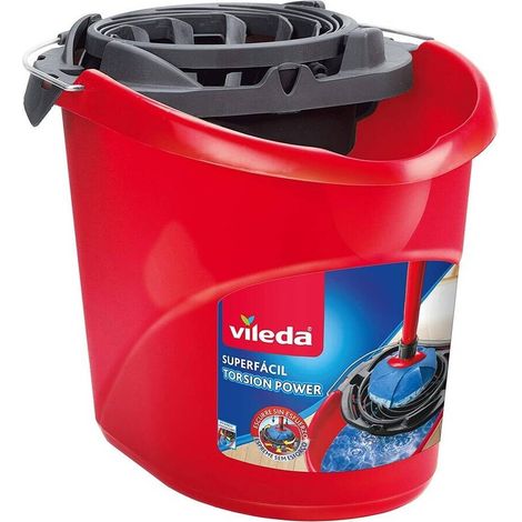 VILEDA CUBO DE FREGAR ESCURREFACIL 10L ROJO