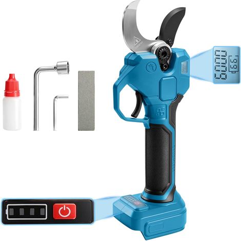 Sécateurs Sans Fil Compatible avec 18V, 50MM Secateur Electrique Moteur Sans Balais avec écran LCD, double verrouillage, Ciseaux de Jardinage, pour Branches et Arbustes, sans batterie (1/5)