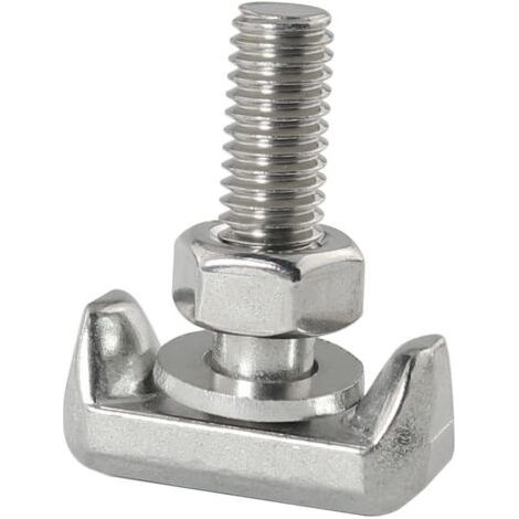 Perno en T de batería, 4 piezas Abrazaderas de batería con perno en T de acero inoxidable Abrazadera de batería de automóvil M6 Reemplazo del tensor del conector de abrazadera de batería de aut (1/5)