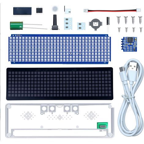 Kit d'horloge avec affichage du spectre musical LED, lampe d'ambiance de bureau avec 16 modes changeants. (1/5)