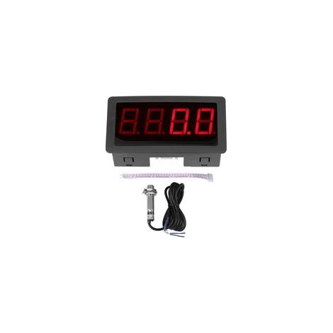 Tachymètre numérique à 4 LED RPM Compteur de vitesse Hall Capteur de proximité NPN (rouge) (1/5)