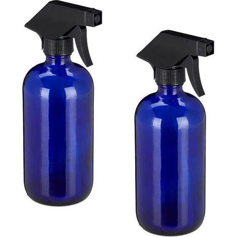 Flacon pulverisateur en verre bleu lot de 2 (1/5)