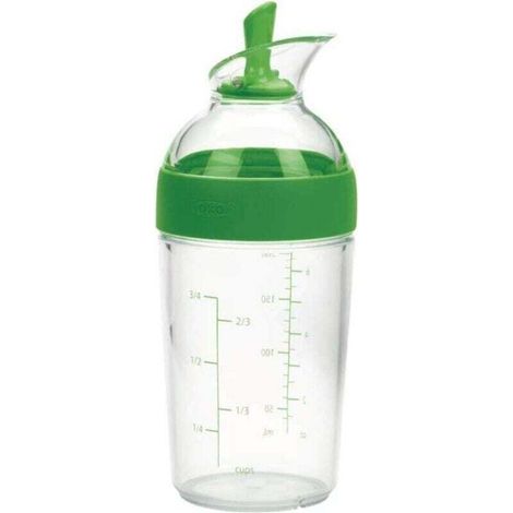 Good Grips – Shaker à vinaigrette compact - Shaker pour sauce salade - Bouteille transparente - verte (1/5)
