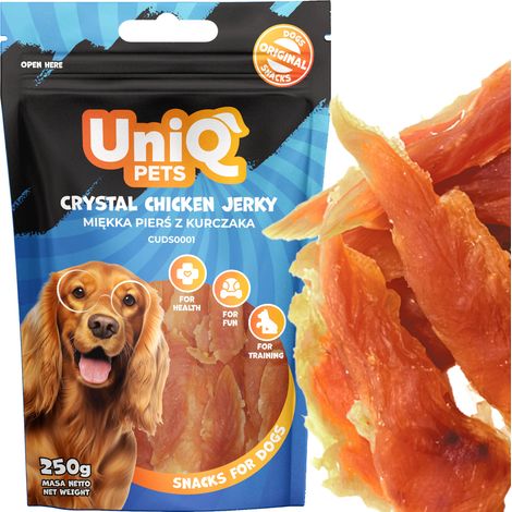 Delikatesse, Snack für Hunde, zartes Hähnchenbrustfilet (94 %) UniQ 250 g (1/5)