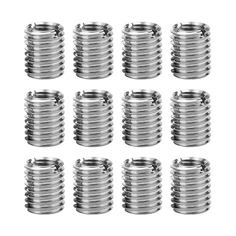12pcs Adaptateurs filetés en acier inoxydable M12 à M10x15mm Inserts filetés Manches réducteurs pour les projets de meubles, applications mécaniques et réparations automobiles (1/5)